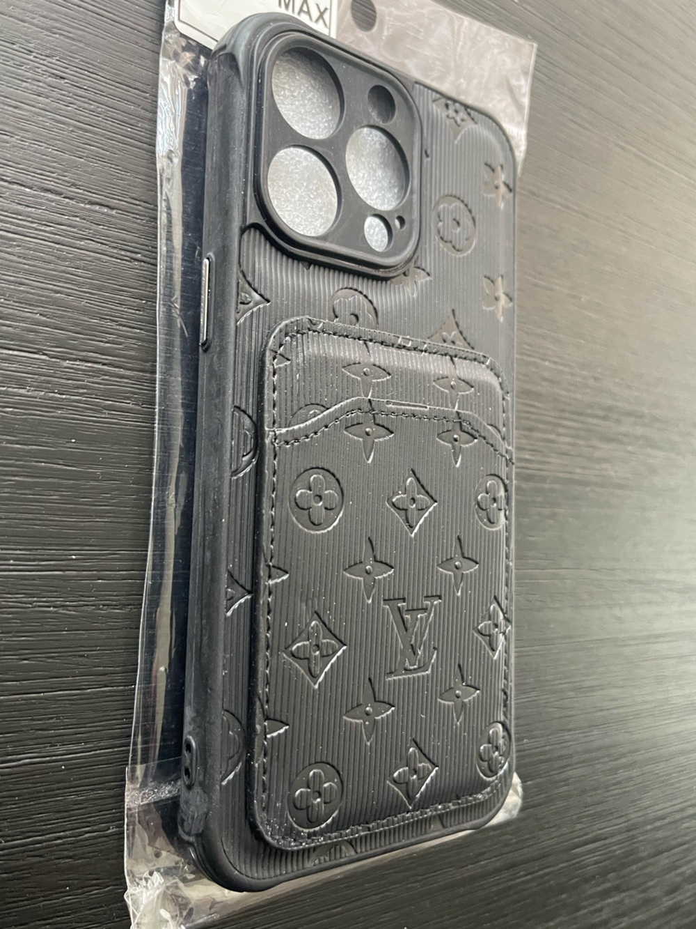 iPhone 15 Pro Max ALL BLACK phone Case. 2 card holder! - Picture 3 of 6